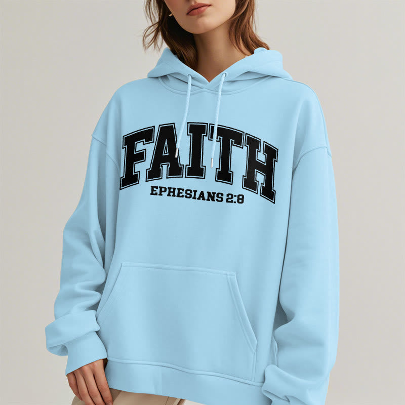 Modern Style Faith Ephesians 2 : 8 Fleece Lined Polyester Hoodie