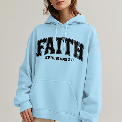Modern Style Faith Ephesians 2 : 8 Fleece Lined Polyester Hoodie