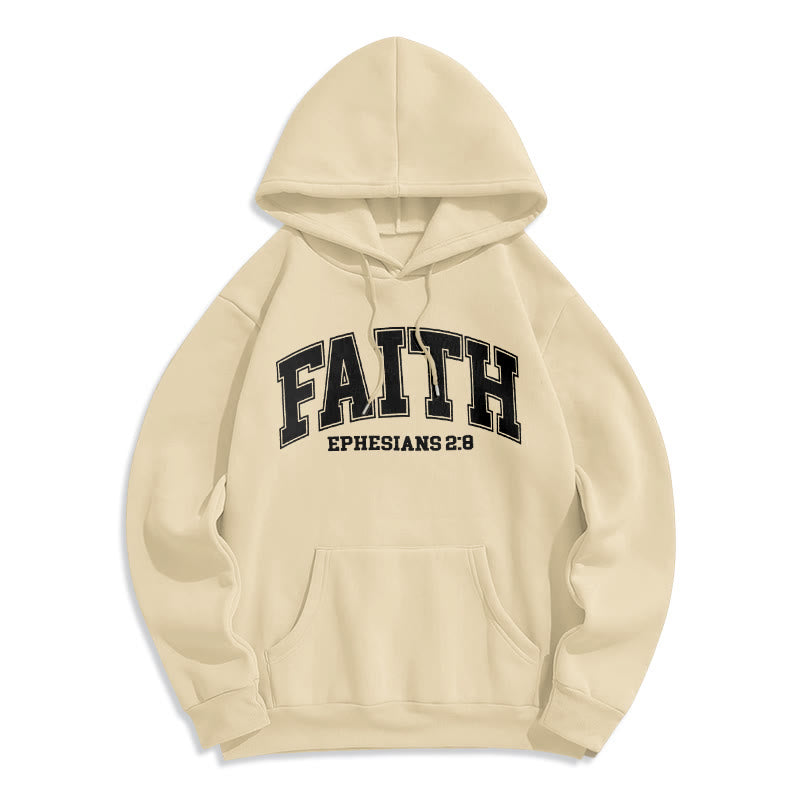 Modern Style Faith Ephesians 2 : 8 Fleece Lined Polyester Hoodie