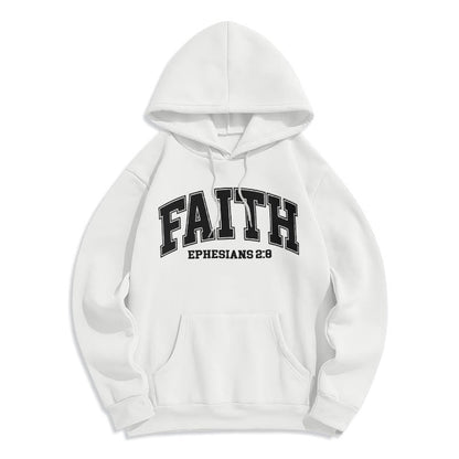 Modern Style Faith Ephesians 2 : 8 Fleece Lined Polyester Hoodie
