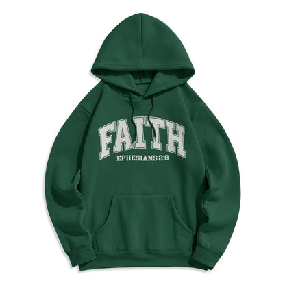 Modern Style Faith Ephesians 2 : 8 Fleece Lined Polyester Hoodie