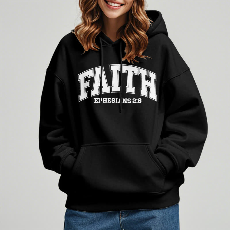 Modern Style Faith Ephesians 2 : 8 Fleece Lined Polyester Hoodie