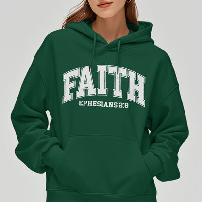 Modern Style Faith Ephesians 2 : 8 Fleece Lined Polyester Hoodie