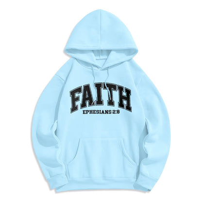 Modern Style Faith Ephesians 2 : 8 Fleece Lined Polyester Hoodie