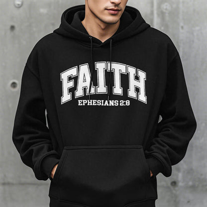 Modern Style Faith Ephesians 2 : 8 Fleece Lined Polyester Hoodie