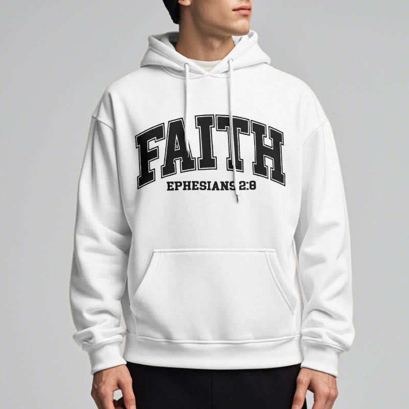 Modern Style Faith Ephesians 2 : 8 Fleece Lined Polyester Hoodie