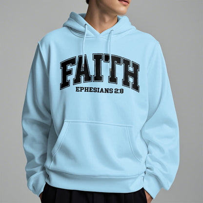 Modern Style Faith Ephesians 2 : 8 Fleece Lined Polyester Hoodie