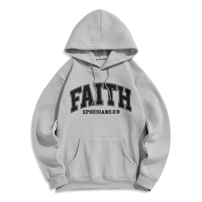 Modern Style Faith Ephesians 2 : 8 Fleece Lined Polyester Hoodie