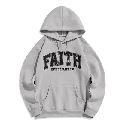 Modern Style Faith Ephesians 2 : 8 Fleece Lined Polyester Hoodie