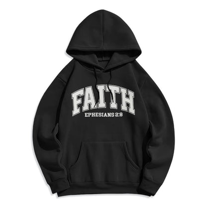 Modern Style Faith Ephesians 2 : 8 Fleece Lined Polyester Hoodie