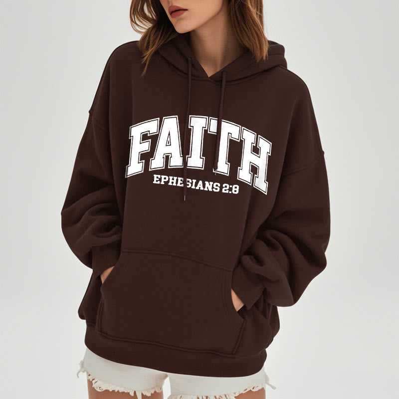 Modern Style Faith Ephesians 2 : 8 Fleece Lined Polyester Hoodie