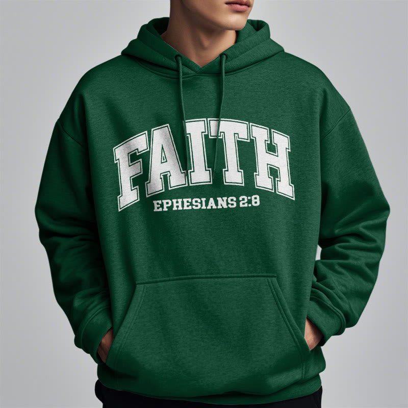 Modern Style Faith Ephesians 2 : 8 Fleece Lined Polyester Hoodie