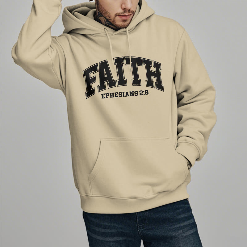 Modern Style Faith Ephesians 2 : 8 Fleece Lined Polyester Hoodie