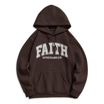 Modern Style Faith Ephesians 2 : 8 Fleece Lined Polyester Hoodie