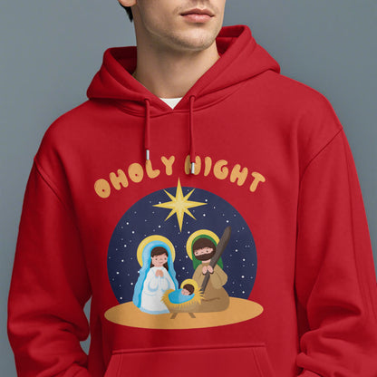 Colored Style Holy Night Nativity Scene Fleece Lined Polyester Hoodie