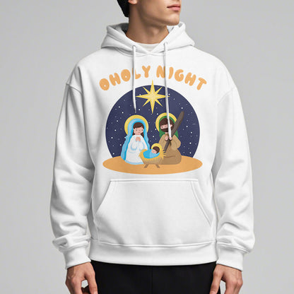 Colored Style Holy Night Nativity Scene Fleece Lined Polyester Hoodie