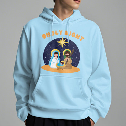 Colored Style Holy Night Nativity Scene Fleece Lined Polyester Hoodie