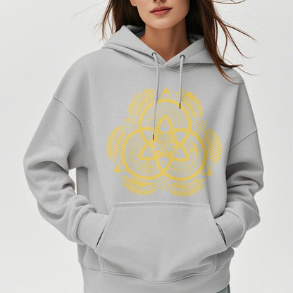 Classic Style Divine Unity Gold Sacred Emblem Fleece Lined Polyester Hoodie