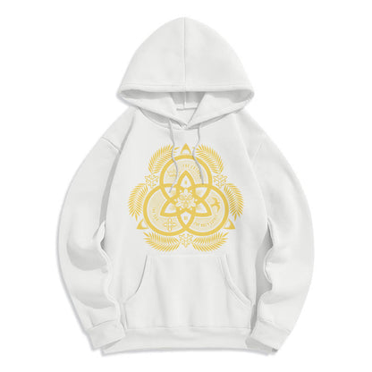 Classic Style Divine Unity Gold Sacred Emblem Fleece Lined Polyester Hoodie