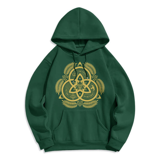 Classic Style Divine Unity Gold Sacred Emblem Fleece Lined Polyester Hoodie