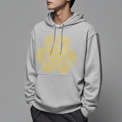 Classic Style Divine Unity Gold Sacred Emblem Fleece Lined Polyester Hoodie