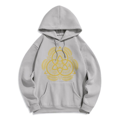 Classic Style Divine Unity Gold Sacred Emblem Fleece Lined Polyester Hoodie