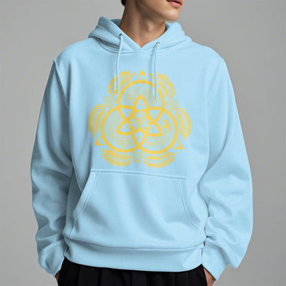 Classic Style Divine Unity Gold Sacred Emblem Fleece Lined Polyester Hoodie