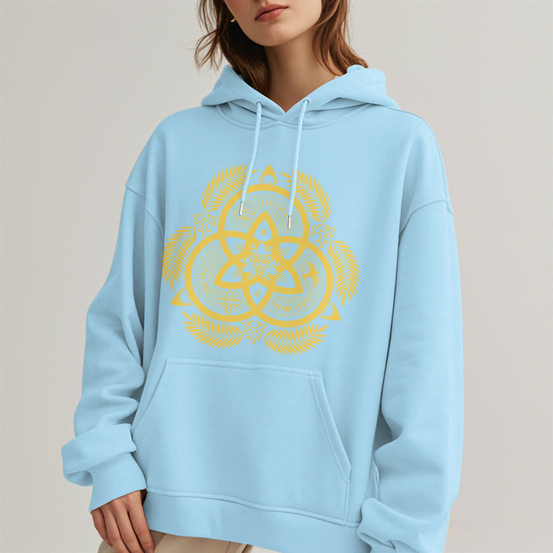 Classic Style Divine Unity Gold Sacred Emblem Fleece Lined Polyester Hoodie