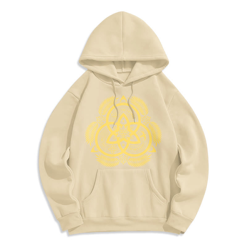 Classic Style Divine Unity Gold Sacred Emblem Fleece Lined Polyester Hoodie