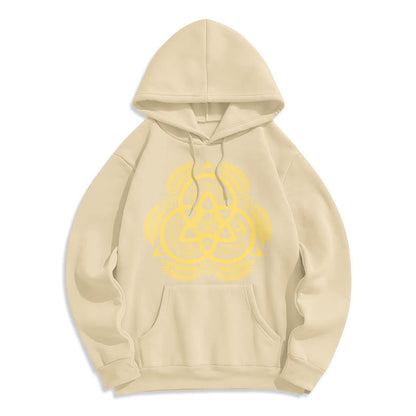 Classic Style Divine Unity Gold Sacred Emblem Fleece Lined Polyester Hoodie