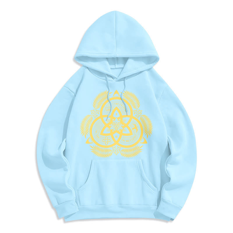 Classic Style Divine Unity Gold Sacred Emblem Fleece Lined Polyester Hoodie