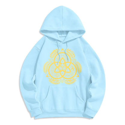 Classic Style Divine Unity Gold Sacred Emblem Fleece Lined Polyester Hoodie