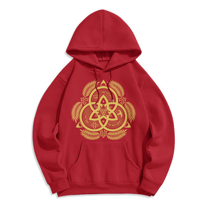 Classic Style Divine Unity Gold Sacred Emblem Fleece Lined Polyester Hoodie