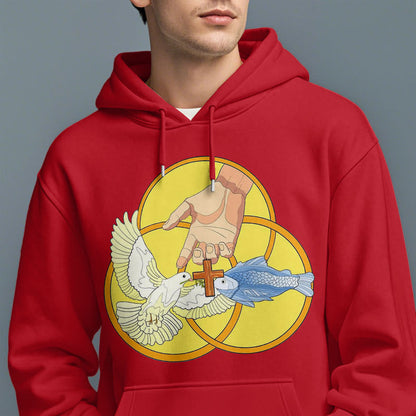 Colored Style The Holy Trinity Cross Emblem Fleece Lined Polyester Hoodie