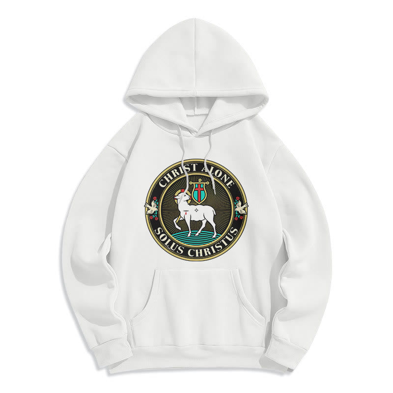 Modern Style Christ Alone Lamb of God Fleece Lined Polyester Hoodie