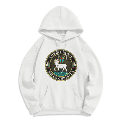 Modern Style Christ Alone Lamb of God Fleece Lined Polyester Hoodie