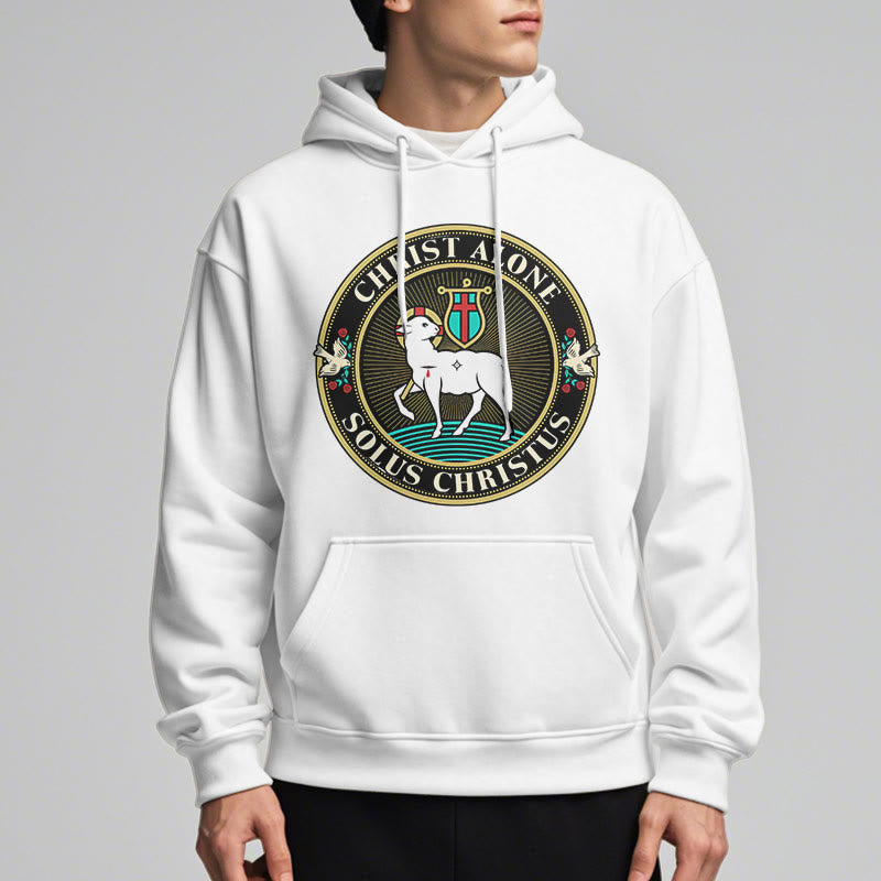 Modern Style Christ Alone Lamb of God Fleece Lined Polyester Hoodie