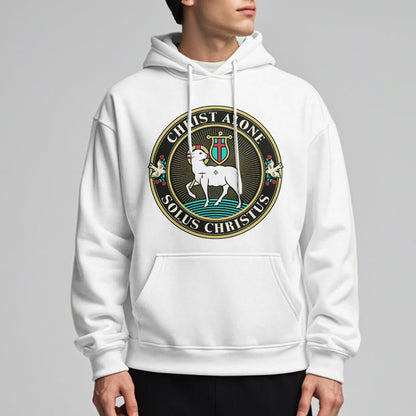 Modern Style Christ Alone Lamb of God Fleece Lined Polyester Hoodie