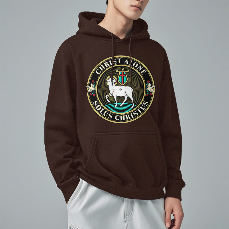 Modern Style Christ Alone Lamb of God Fleece Lined Polyester Hoodie