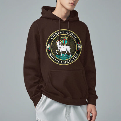 Modern Style Christ Alone Lamb of God Fleece Lined Polyester Hoodie