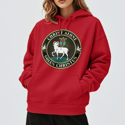 Modern Style Christ Alone Lamb of God Fleece Lined Polyester Hoodie