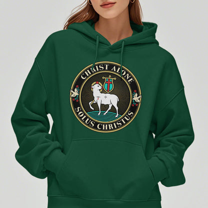 Modern Style Christ Alone Lamb of God Fleece Lined Polyester Hoodie