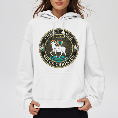Modern Style Christ Alone Lamb of God Fleece Lined Polyester Hoodie