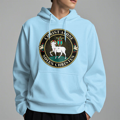 Modern Style Christ Alone Lamb of God Fleece Lined Polyester Hoodie