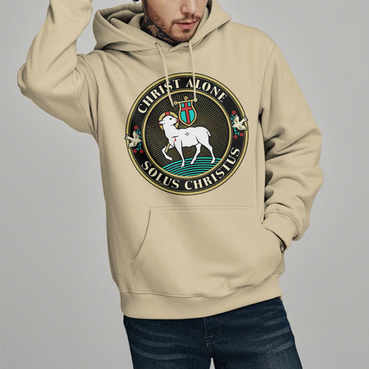 Modern Style Christ Alone Lamb of God Fleece Lined Polyester Hoodie
