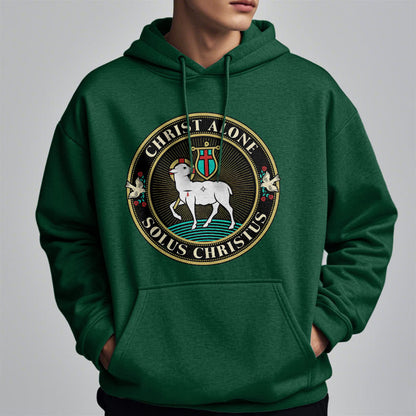 Modern Style Christ Alone Lamb of God Fleece Lined Polyester Hoodie