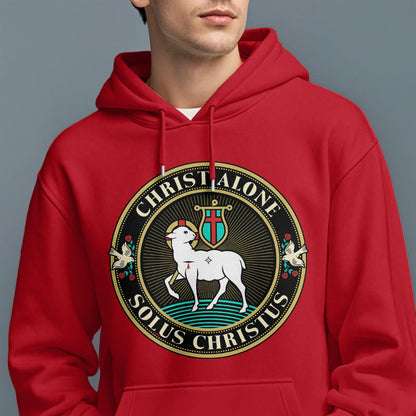 Modern Style Christ Alone Lamb of God Fleece Lined Polyester Hoodie