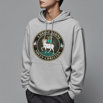 Modern Style Christ Alone Lamb of God Fleece Lined Polyester Hoodie