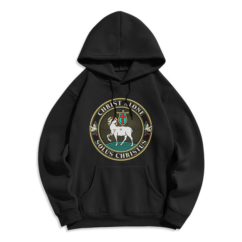 Modern Style Christ Alone Lamb of God Fleece Lined Polyester Hoodie