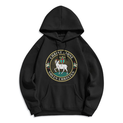 Modern Style Christ Alone Lamb of God Fleece Lined Polyester Hoodie